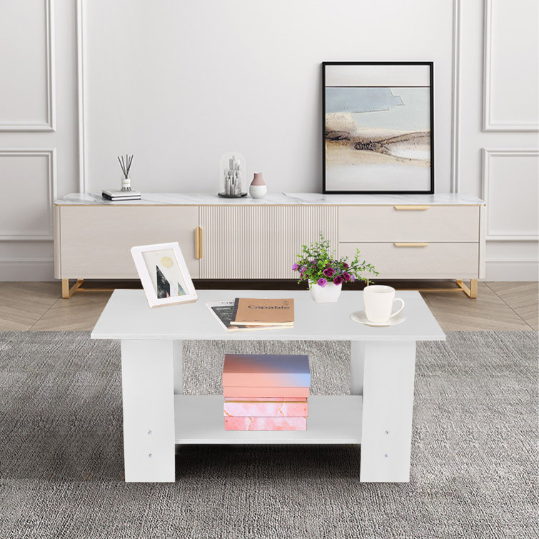 Latitude Run® Coffee Table Bedside Table Side Table Shelf Unit Storage